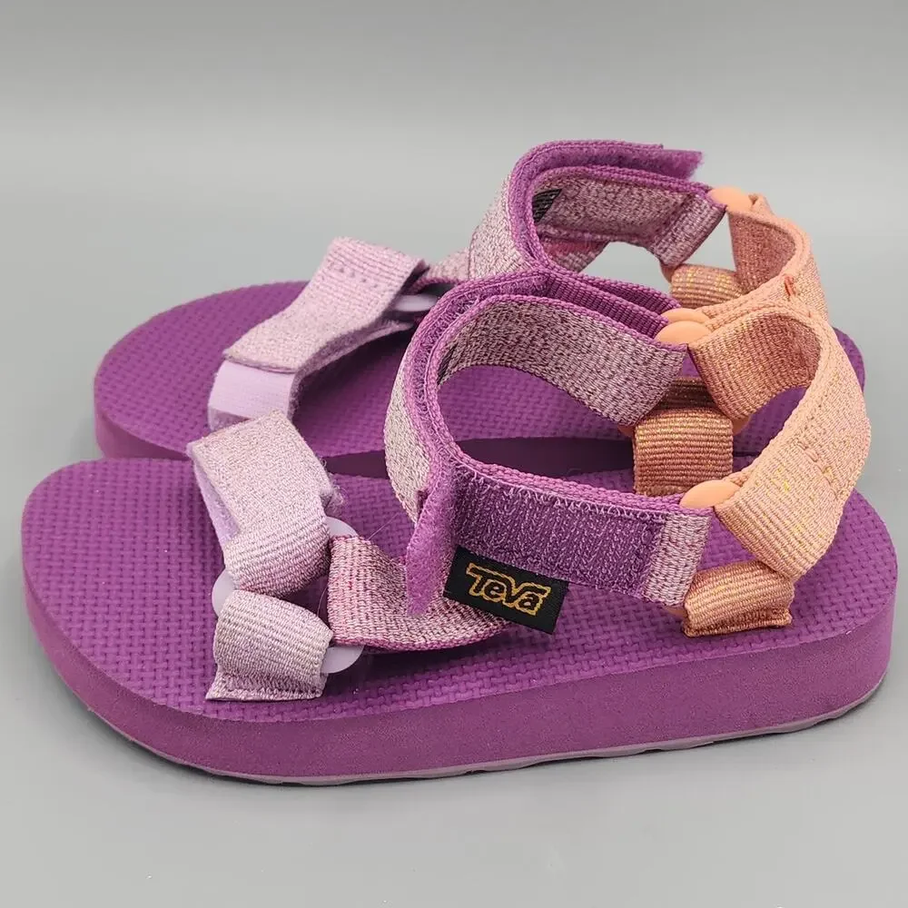 Teva Kids Original Universal Metallic Sandals Pink Purple 1131611C Size 9 US